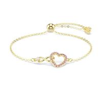 Swarovski Hyperbola Armband, Rundschliff, Pavé, Unendlichzeichen und Herz, Rosa, Goldlegierungsschicht