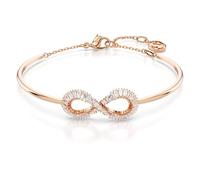 Swarovski Hyperbola Armreif, Rosé Vergoldeter Damenarmreif mit Unendlichkeitssymbol und Strahlenden Klaren Swarovski Kristallen