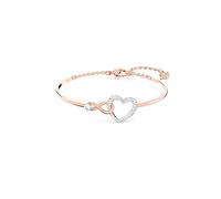 Swarovski Infinity Heart Armreif, Weiss, Metallmix