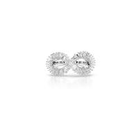 Swarovski Hyperbola Cocktailring, Weißer und Rhodinierter Damenring mit Unendlichkeitsmotiv und Brillanten Swarovski Kristallen