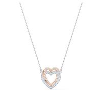 Swarovski Hyperbola Halskette, Herz, Weiß, Metallmix