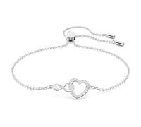 Swarovski Hyperbola Armband, Unendlichzeichen und Herz, Weiss, Rhodiniert