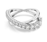 Swarovski Hyperbola Kollektion Ring, Gemischte Schliffe, Weiß, Silberfarbenes Finish