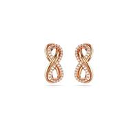 Swarovski Hyperbola Ohrstecker, Weiße und Rosé Vergoldete Ohrringe mit Unendlichkeitsmotiv und Strahlenden Swarovski Kristallen