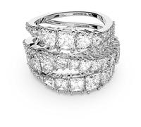 Swarovski Ring Twist Wrap – verschiedene Schliffe, weiß, rhodiniert