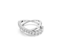 Swarovski Hyperbola Ring, Verschiedene Schliffe, Weiß, Silberfarbenes Finish