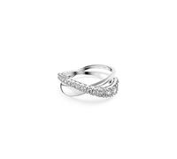 Fingerring SWAROVSKI "Twist Rows, 5563911, 5572710, 5572716, 5572718, 5572724" Fingerringe Gr. 52, Metall, silberfarben (metallfarben, kristallweiß, kristallweiß) Damen Fingerringe mit Swarovski Kristallen (25994252-52)