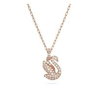 Swarovski Kette mit Anhänger Iconic Swan, Schwan, 5647552, 5647555, mit ® Kristall, goldfarben|weiß, color=roségoldfarben-kristallweiß