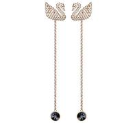 Swarovski Iconic Swan Ohrringe, braun, Rosé vergoldet