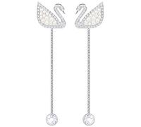 Swarovski Iconic Swan Ohrringe, weiss, rhodiniert