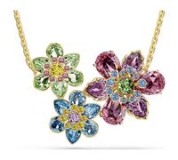 Swarovski Idyllia-Anhänger, gemischter Schnitt, Blume, mehrfarbig, vergoldet