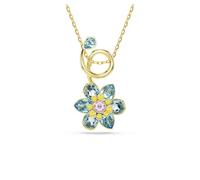 Idyllia Anhänger, Verschiedene Schliffe, Blume, Blau, Goldlegierungsschicht