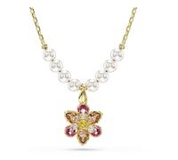 Swarovski Halskette Idyllia 5723140 – Mehrfarbiges Blumenmotiv, Kristallperle, Vergoldet, 38–45 cm
