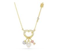 Swarovski Idyllia Anhänger, Verschiedene Schliffe, Herz, Schlüssel, Rosa, Goldlegierungsschicht