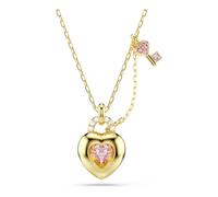 Swarovski Idyllia Anhänger, Verschiedene Schliffe, Herz, Schlüssel, Rosa, Goldlegierungsschicht