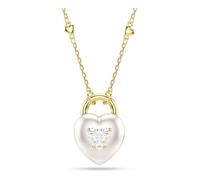 Swarovski Anhänger Idyllia, Herz, verschiedene Schliffe, Weiß, Goldlegierungsschicht