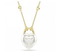 Swarovski Anhänger Idyllia, Herz, verschiedene Schliffe, Weiß, Goldlegierungsschicht