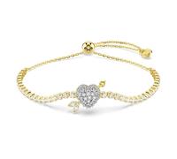 Swarovski Idyllia Armband, Verschiedene Schliffe, Herz mit Pfeil, Weiß, Goldlegierungsschicht