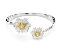 Swarovski Idyllia Armreif, Rhodinierter Damenarmreif mit Blumen-Motiv und Strahlenden Swarovski Kristallen