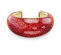 Swarovski Idyllia Armreif, Rot, vergoldet, Größe M