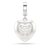 Swarovski Charm Idyllia - Herz, verschiedene Schliffe, perlfarbene Beschichtung, rhodiniert, Weiß OS