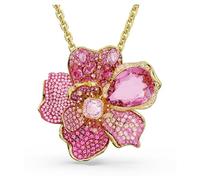 Swarovski Idyllia Damen-Anhänger und Brosche, vergoldet, Pavé-Fassung, Rosa, 55-65 cm Size, Kristall, Kristall