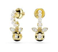 Swarovski Idyllia Drop-Ohrhänger, Kristallperle, Verschiedene Schliffe, Biene, Mehrfarbig, Goldlegierungsschicht