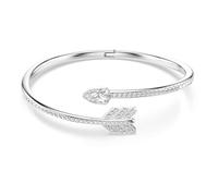 Swarovski Armreif Idyllia – verschiedene Schliffe, Pfeil, Weiß, Rhodiniert – Größe L