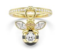 Swarovski Idyllia Motivring, Verschiedene Schliffe, Biene, Goldlegierungsschicht