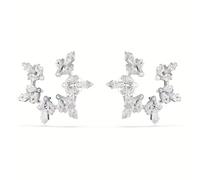 Swarovski Idyllia Ohrclips mit Schneeflocke, rhodiniert
