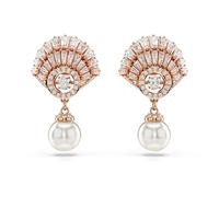 Swarovski Idyllia Ohrhänger Muschelform, roségoldfarben, Weiß, 2.9 cm x 1.7 cm, Roségold, Zirkonia