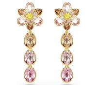 Swarovski Idyllia-Ohrringe, gemischter Schnitt, Blume, mehrfarbig, vergoldet