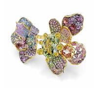 Idyllia Ring, Verschiedene Schliffe, Pavé, Blume, Mehrfarbig, Goldlegierungsschicht 58