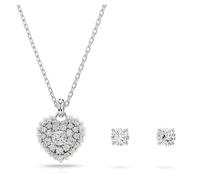 Swarovski Idyllia Set, Rhodinierte Halskette und Ohrringe mit Strahlenden Swarovski Kristallen