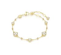 Swarovski Imber Armband, Weißes, Vergoldetes Damenarmband mit Strahlenden Rundkristallen und Schimmernden Metalltropfen