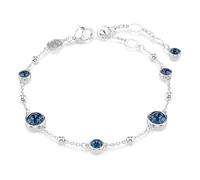 Swarovski Imber Armband, Rhodiniertes Damenarmband mit Blauen Rundkristallen im Rundschliff in Kesselfassung, Mit Karabinerschließe, Armbandlänge: 16.5-20.5 cm, Motivgröße: 0.6 x 0.6 cm