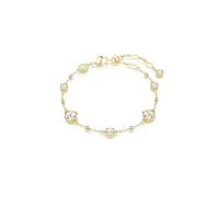 Swarovski Imber Armband, Weißes, Vergoldetes Damenarmband mit Strahlenden Rundkristallen und Schimmernden Metalltropfen