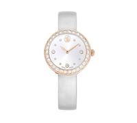 Swarovski Armbanduhr Matrix 5710105 – Unisex, Grau, Lederarmband, Roségoldfarben, Kristalle