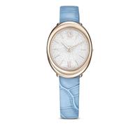 Swarovski Imber Oval Lederband, PVD Champagner Gold, hellblau