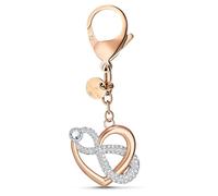 Swarovski Infinite Handtaschen-Charm Unendlichzeichen und Herz aus Kristalle, Metallmix, Farbe: Weiß, Größe: 10 x 3.5 x 1 cm, 5530885