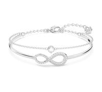 Swarovski Infinity Armreif, Unendlichkeit, Weiss, Rhodiniert