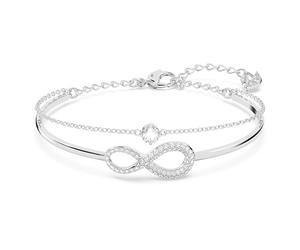 Swarovski Infinity Armreif, Unendlichkeit, Weiss, Rhodiniert