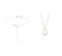 Swarovski Infinity Y-Halskette, Unendlichkeit, Weiss, Roségold-Legierungsschicht & Creativity Anhänger, Rund, Weiss, Roségold-Legierungsschicht