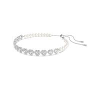 Ariana Grande x Swarovski Tennis Choker, Verschiedene Schliffe, Herz, Weiß, Rhodiniert