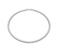 Matrix Tennis Halskette, Rundschliff, Weiß, Rhodiniert M