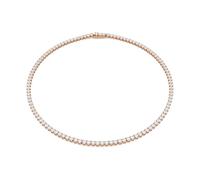 Matrix Tennis Halskette, Rundschliff, Weiß, 18K roségoldbeschichtet M