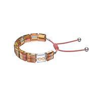 Swarovski Letra Armband, Rhodiniertes Kordel-Armband mit Orangenen Kristallen und Unendlichkeits-Motiv