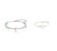 Swarovski Lifelong Heart Armreif, Herz, Weiß, Metallmix & Infinity Armreif, Unendlichzeichen und Herz, Weiss, Metallmix