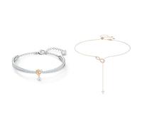 Swarovski Lifelong Heart Armreif, Herz, Weiß, Metallmix & Infinity Y-Halskette, Unendlichkeit, Weiss, Roségold-Legierungsschicht