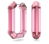 Swarovski Lucent Kreolen, Rosafarbene Statement Ohrringe mit Geschliffenem Swarovski Kristall